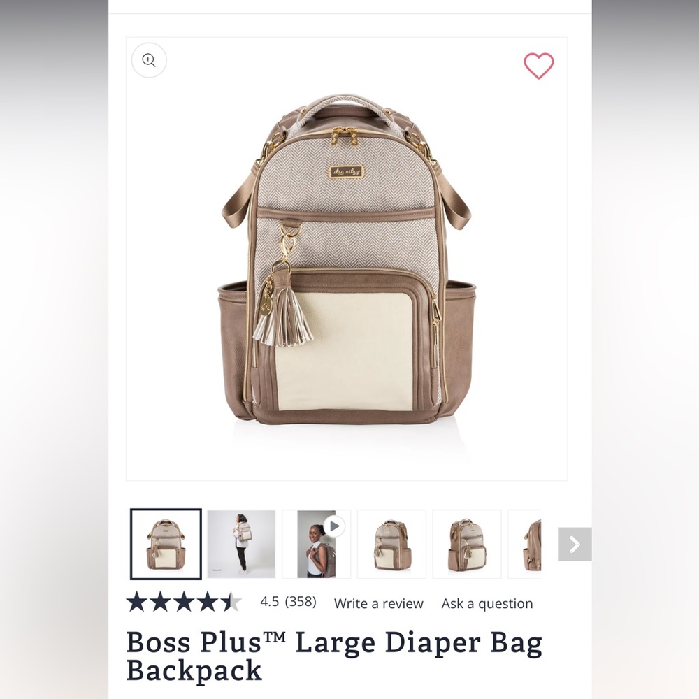 Itzy Ritzy Boss Plus Vanilla latte diaper bag